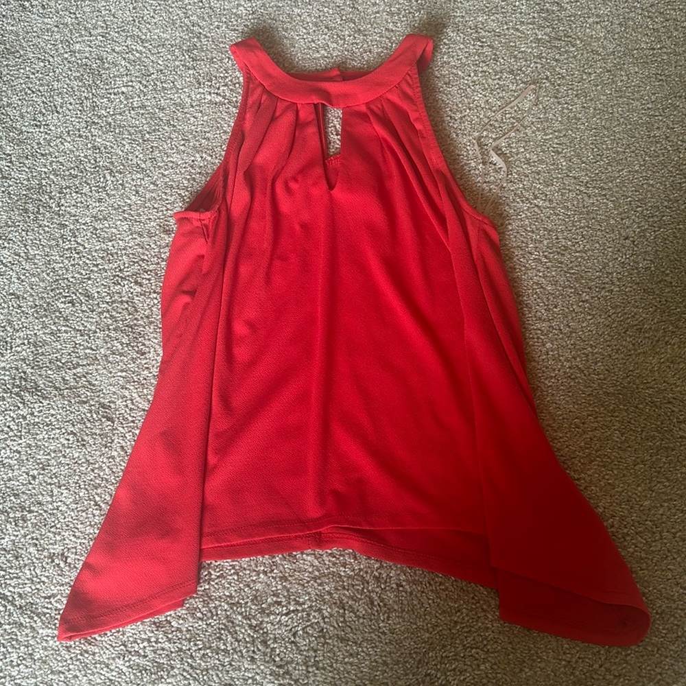 Time Line red sleeveless blouse size small
